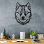 Wallity Wolf v11 Escultura de pared de metal negra